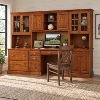 Amish Harrington Office Group shown in the home office of a modern farmhouse home