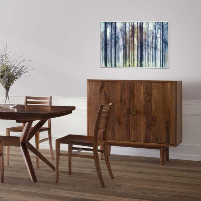 Amish Gamla Mid Century Modern Dining Room Storage Credenza