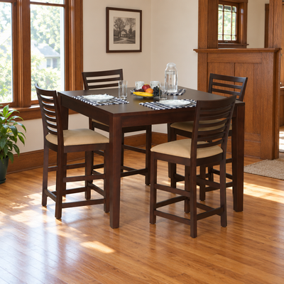 Amish Modern Solid Wood Tuscany Counter Height Table shown in the dining room of a craftsman bungalow home