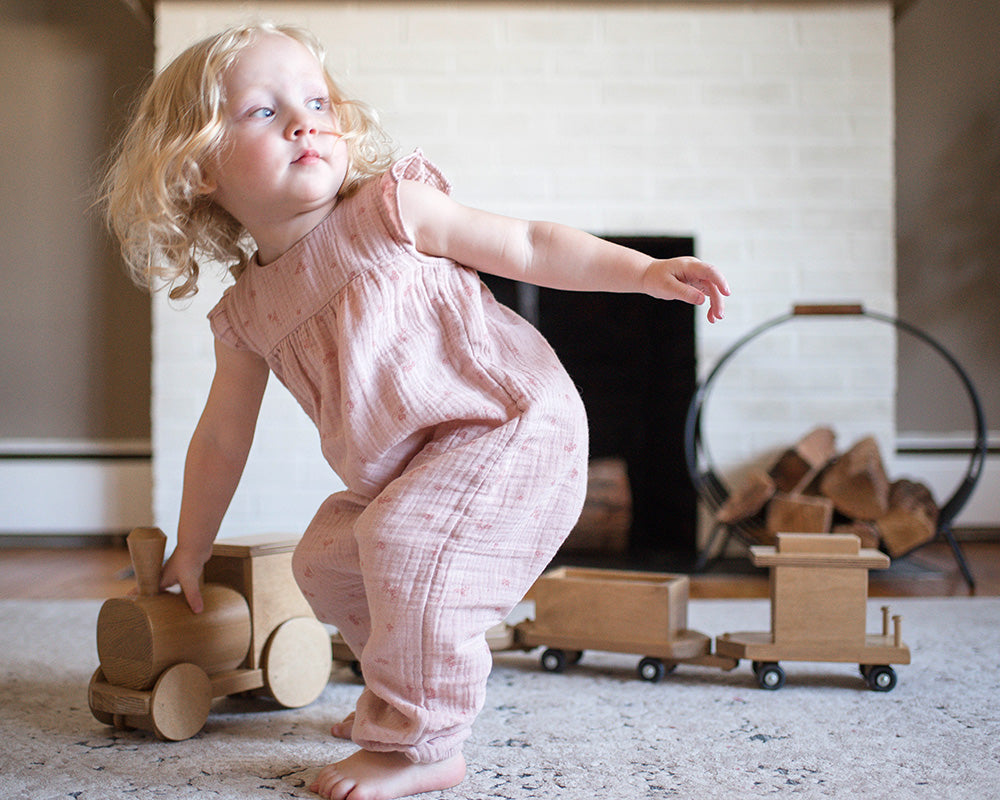 Amish Wooden Toy Freight Train