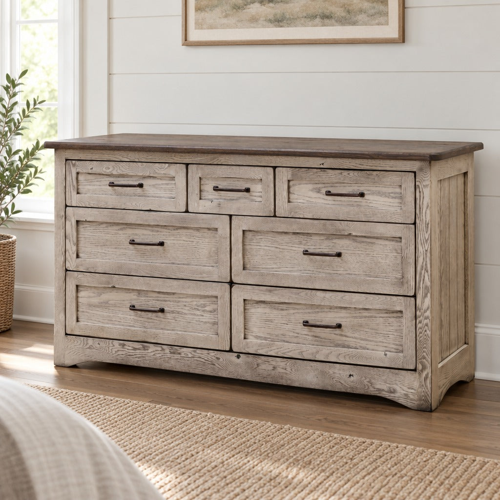 Amish Walnut Creek Farmhouse Solid Wood 5pc Bedroom Set