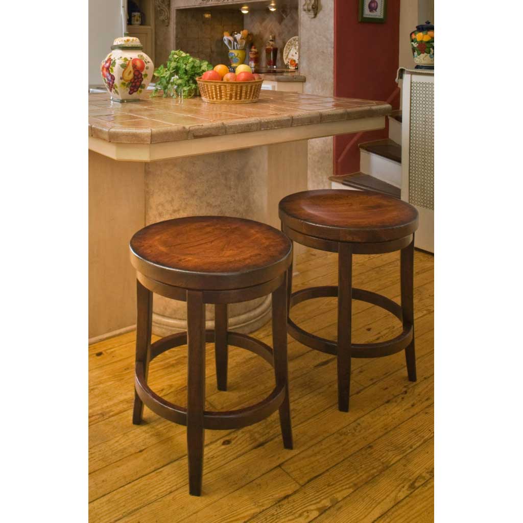 Amish Milano Round Swivel Bar Stool