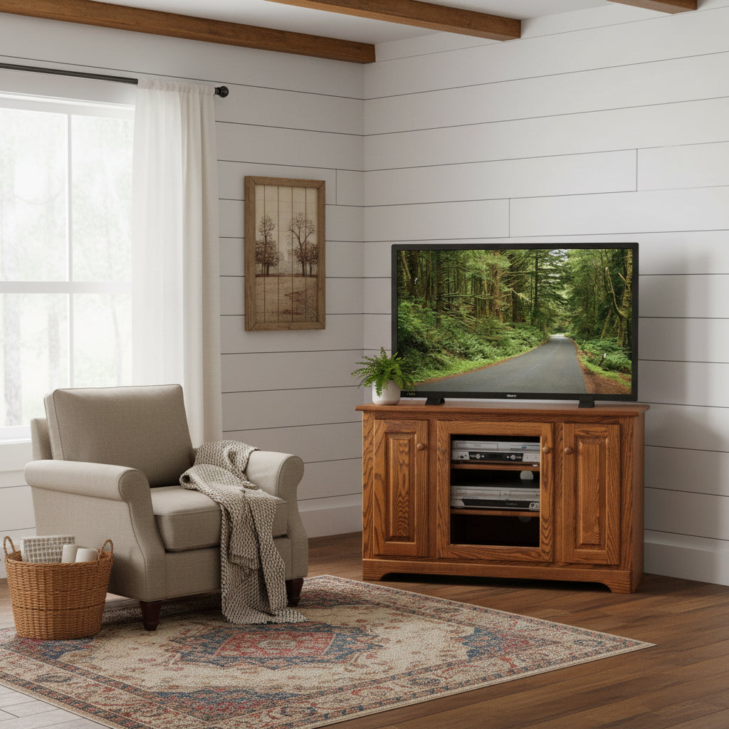 Amish 34" Corner 3 Door TV Stand