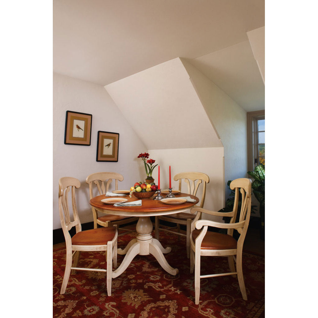 Amish Salem Round Single Pedestal Expandable Dining Table