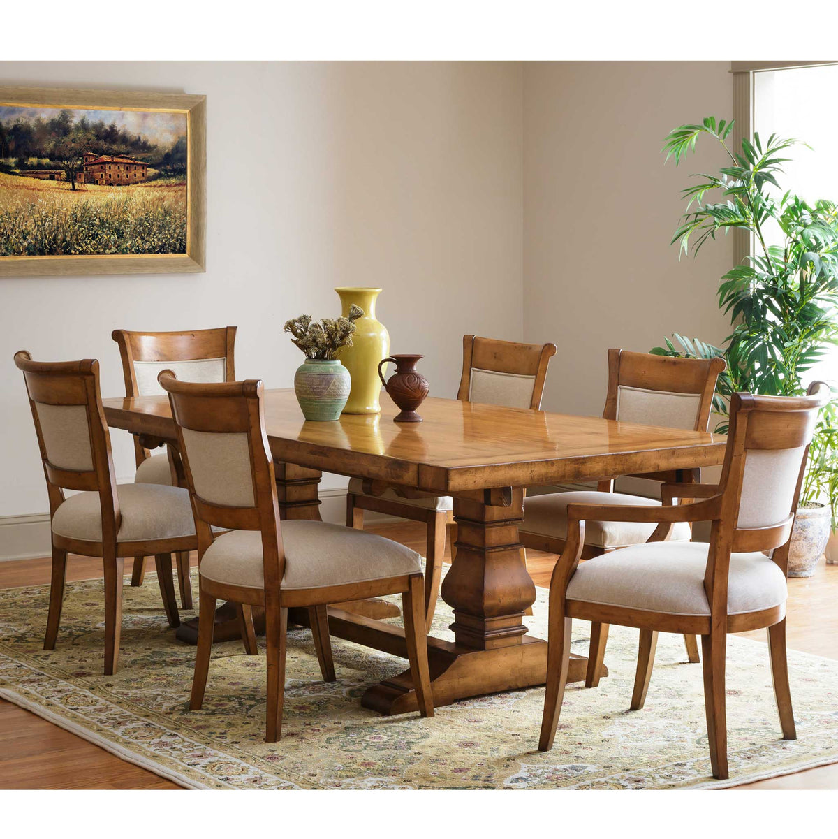 Amish Tuscany Rectangular Trestle Dining Table