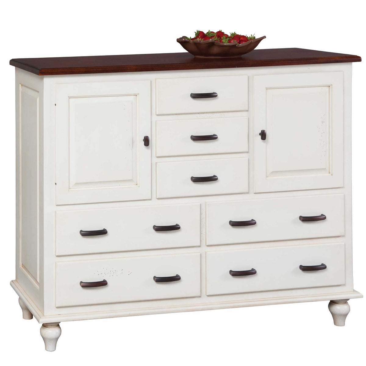 Amish Nantucket Coastal 7 Drawer Dining Room Storage Server