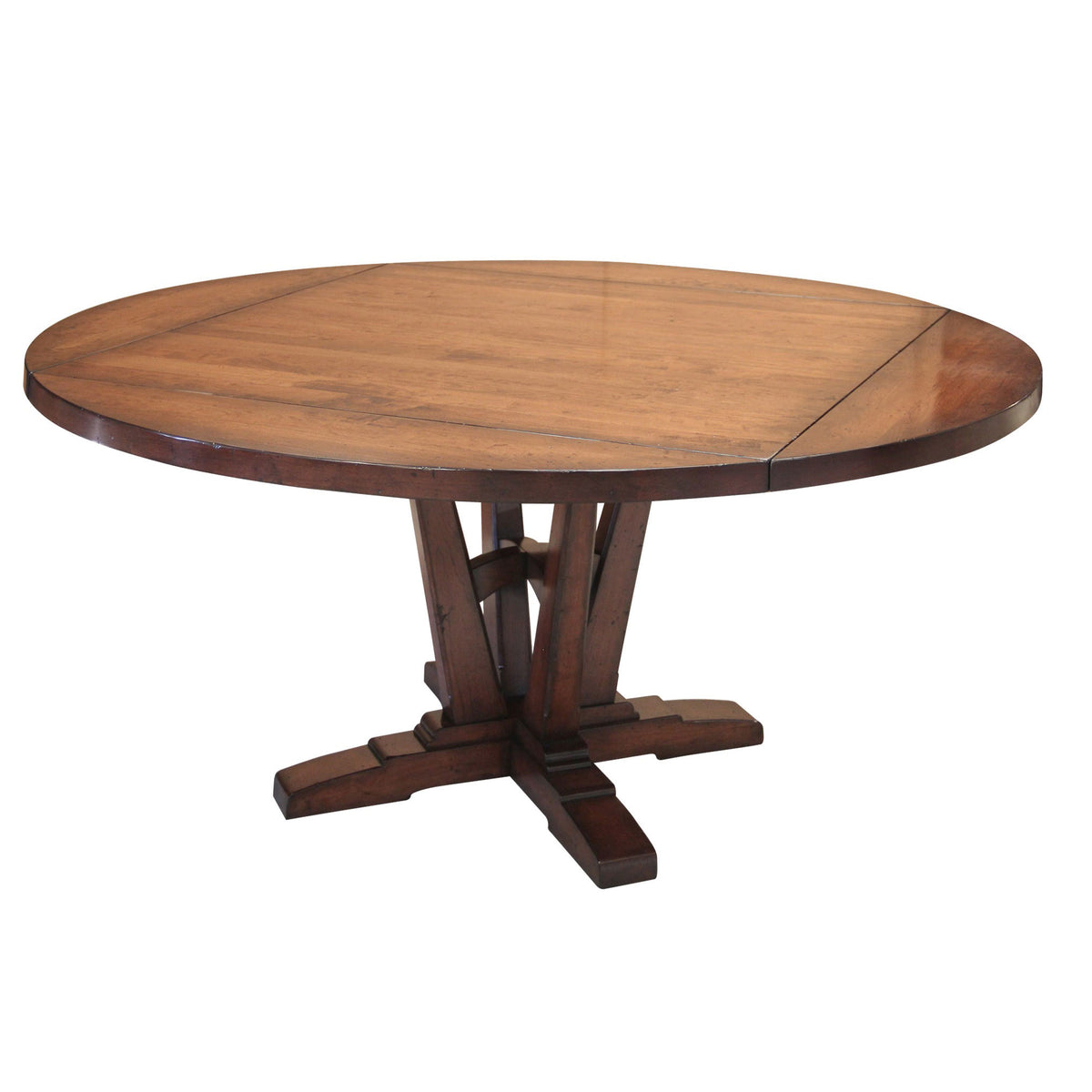 Amish Coventry Square to Round Pedestal Table