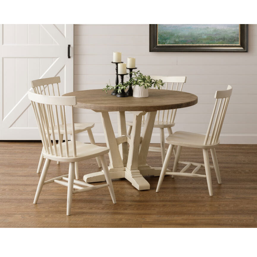 Mesa de comedor Amish Coventry redonda con pedestal individual
