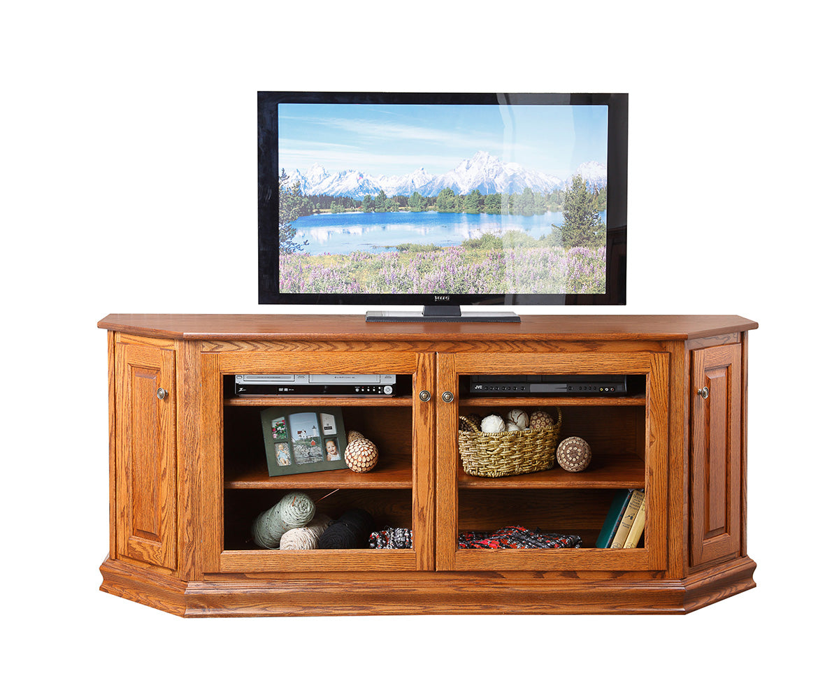 Amish 73" Canted Front 4 Door TV Console