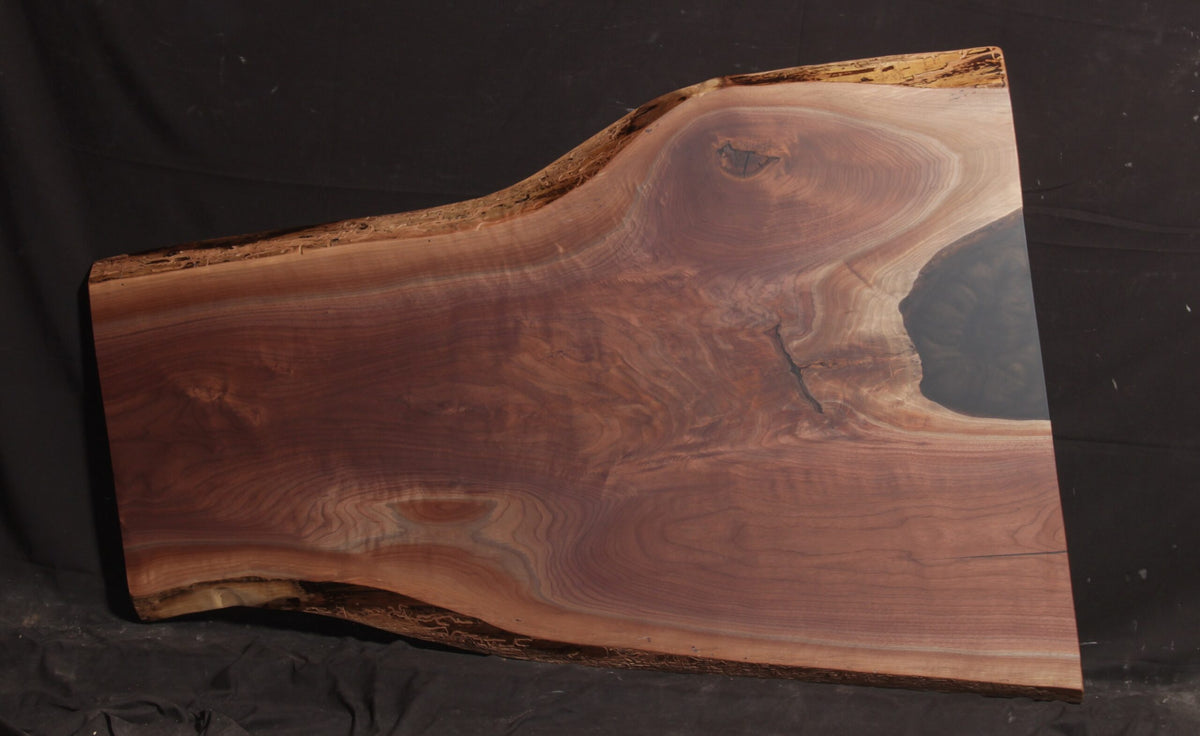 Amish walnut 25" - 45" wide x 66" long x 2" thick Rectangular Live Edge Coffee Table Slab