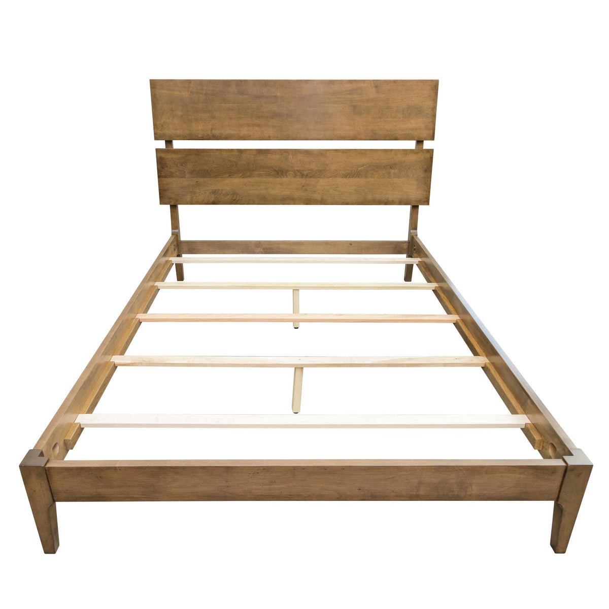 Amish Kiel Mid-Century Modern Solid Wood Sleigh Bed