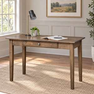 Amish Craftsman Shaker Writing Desk shown in the home office of a transitional home
