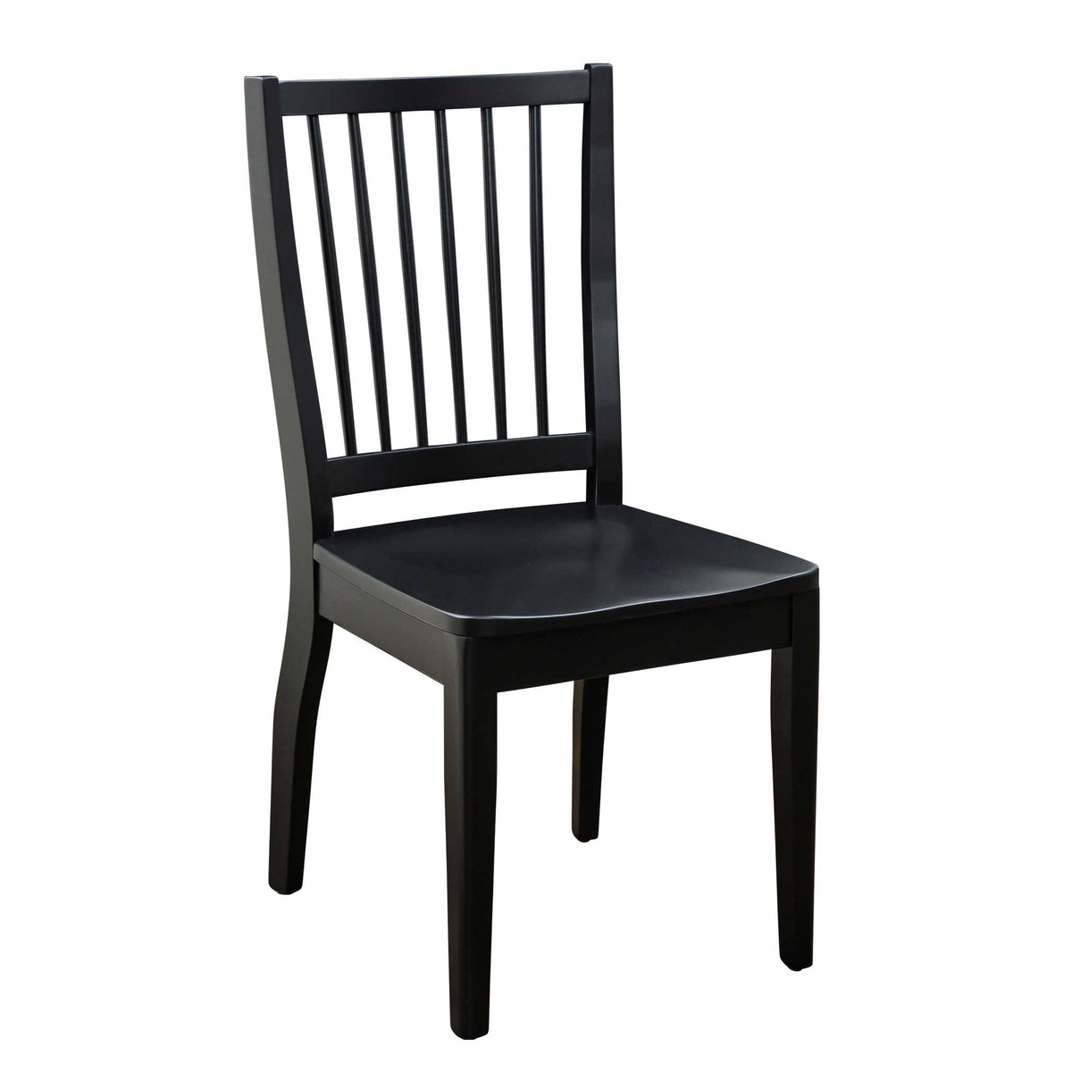 Amish 48" Rustic Walnut Portage Drop Leaf Table and 4 London Black Side Chairs