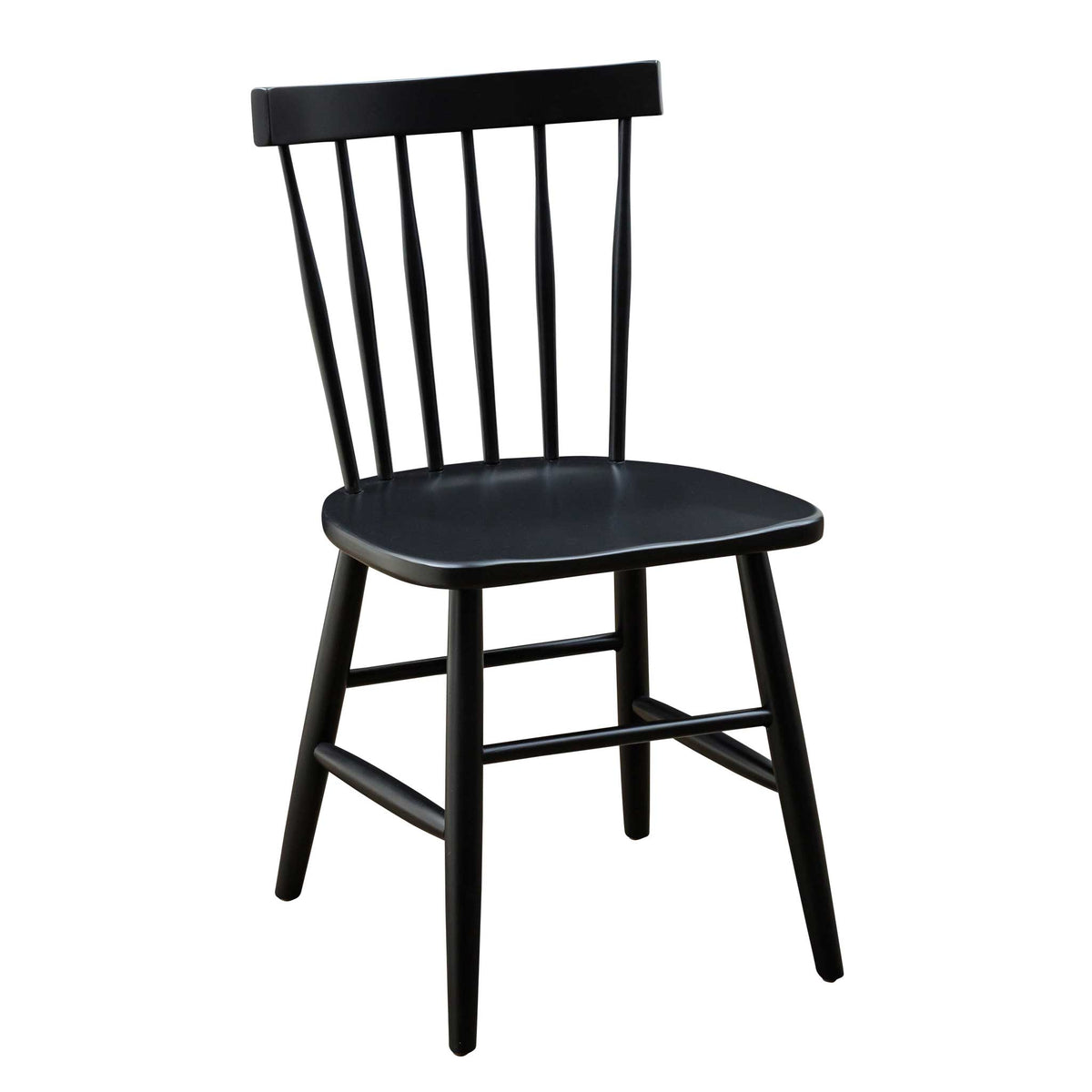 Amish 48" Rustic Walnut Portage Drop Leaf Table and 2 Portage Black Side Chairs