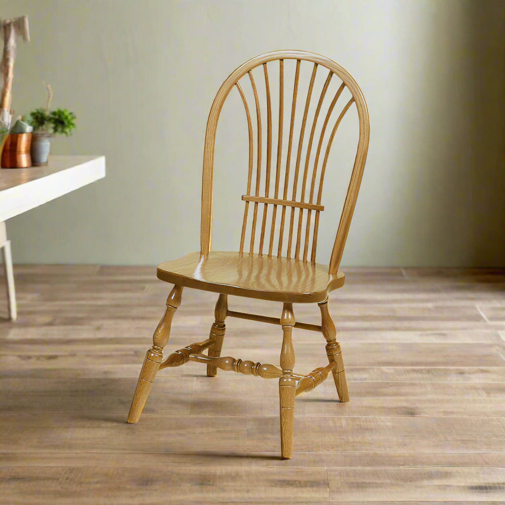 Amish Spindle Wheat Back Windsor Dining Chair