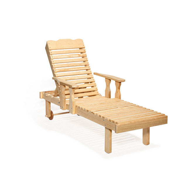 Amish Outdoor Wood Chaise Lounge