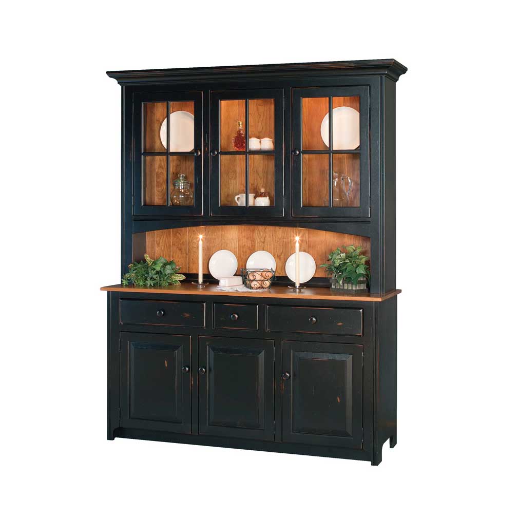 Amish Shaker 3 Door Dining Storage Hutch