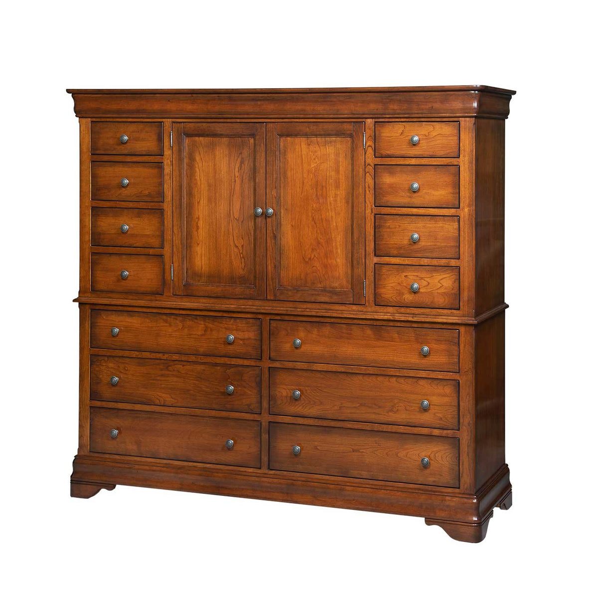 Amish Marseilles Sleigh Bedroom 2 Door 14 Drawer Chifforobe