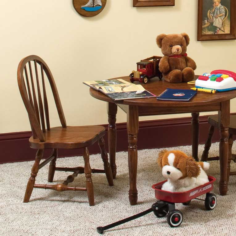 Bow Back Child's Amish Solid Wood Play Dining Chair