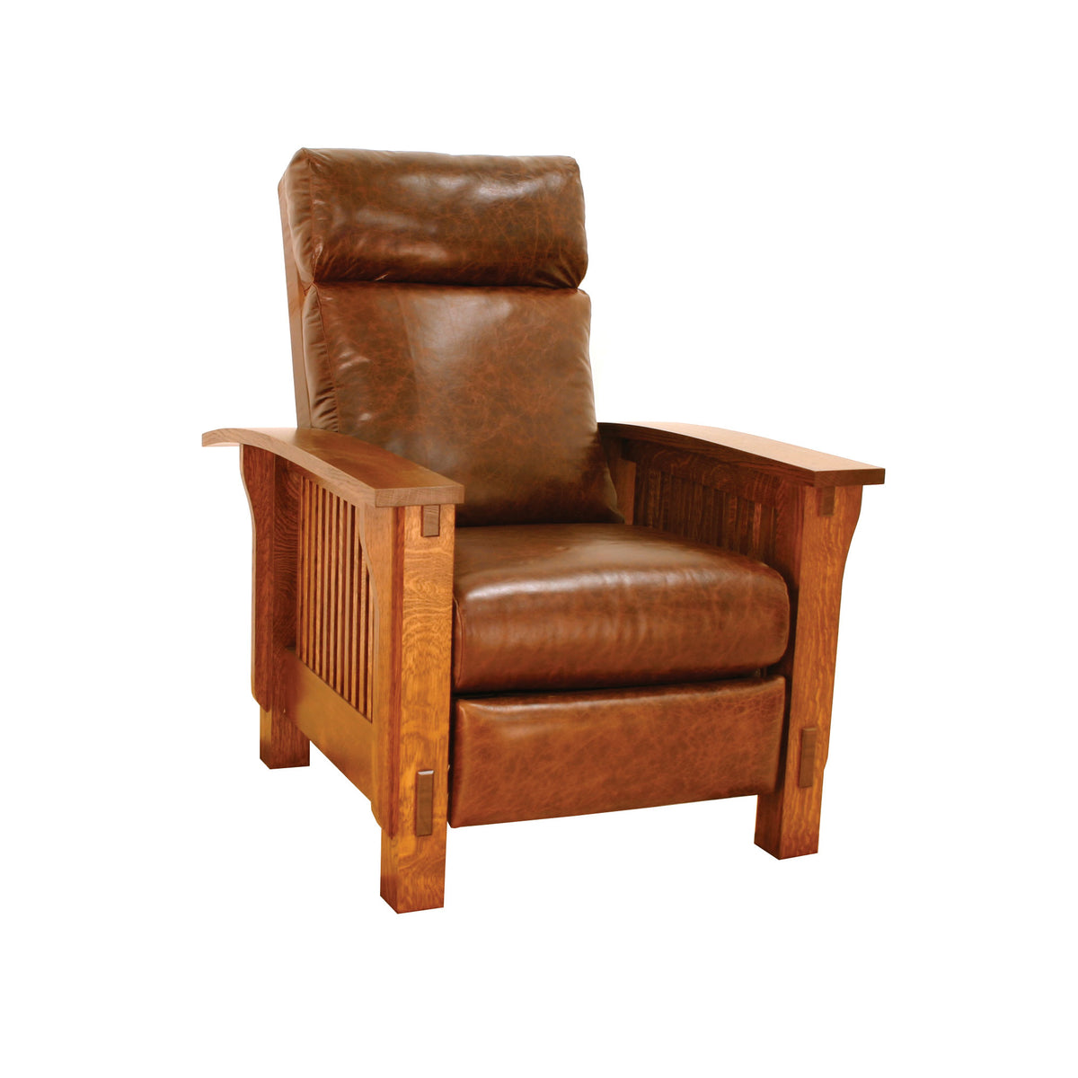 Sillón reclinable Morris Mission español de madera maciza Amish