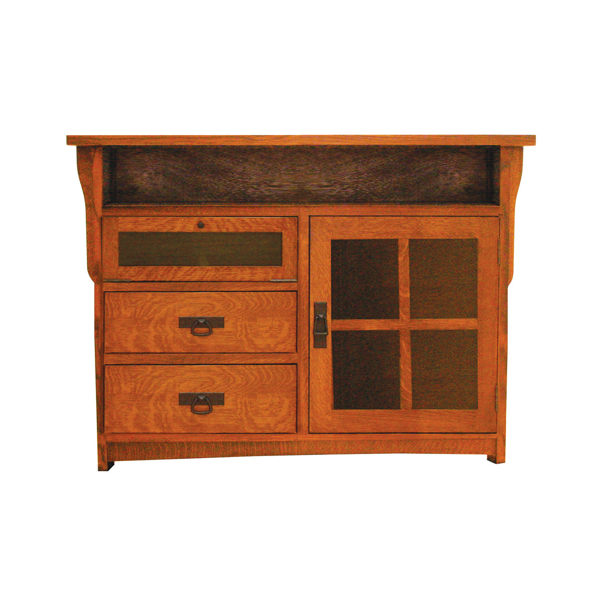 Consola Amish de Madera Maciza Misión Española TV 1 Puerta