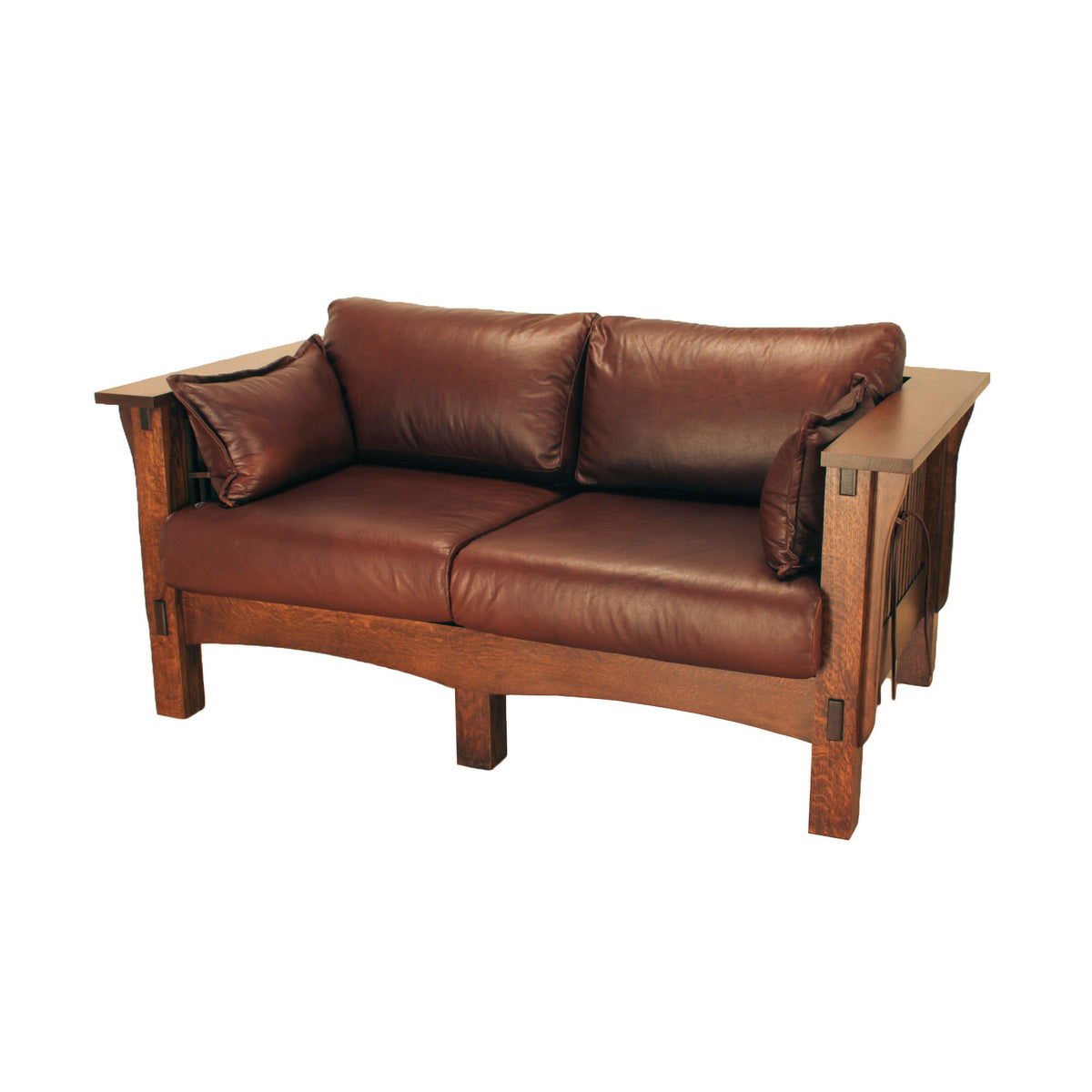 Amish Solid Wood Spanish Mission Loveseat