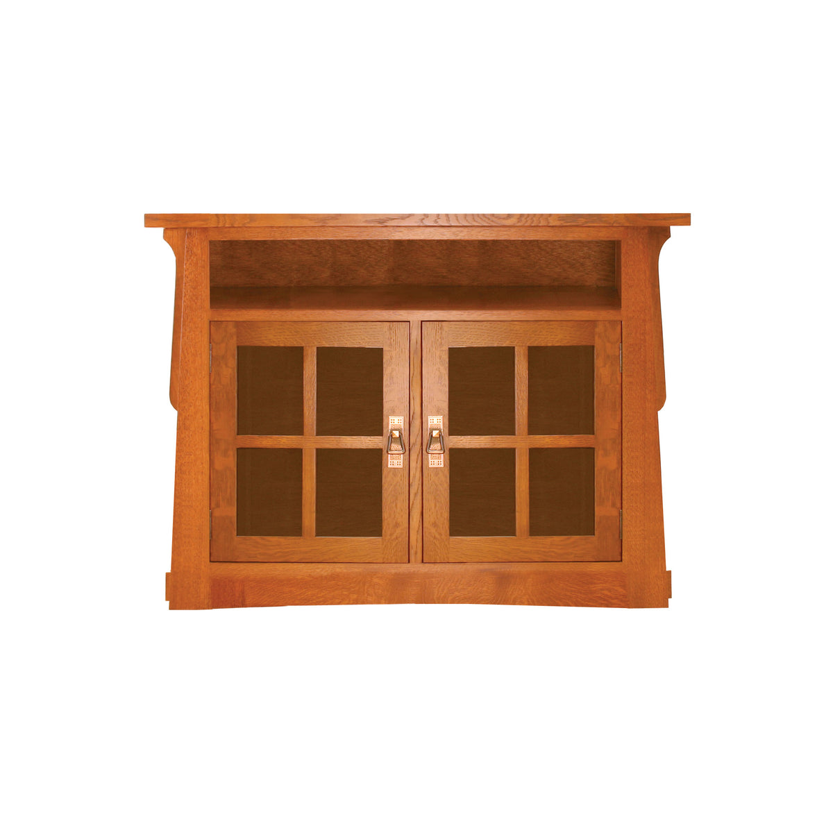 Consola de TV Amish de 2 puertas Alamosa de madera maciza