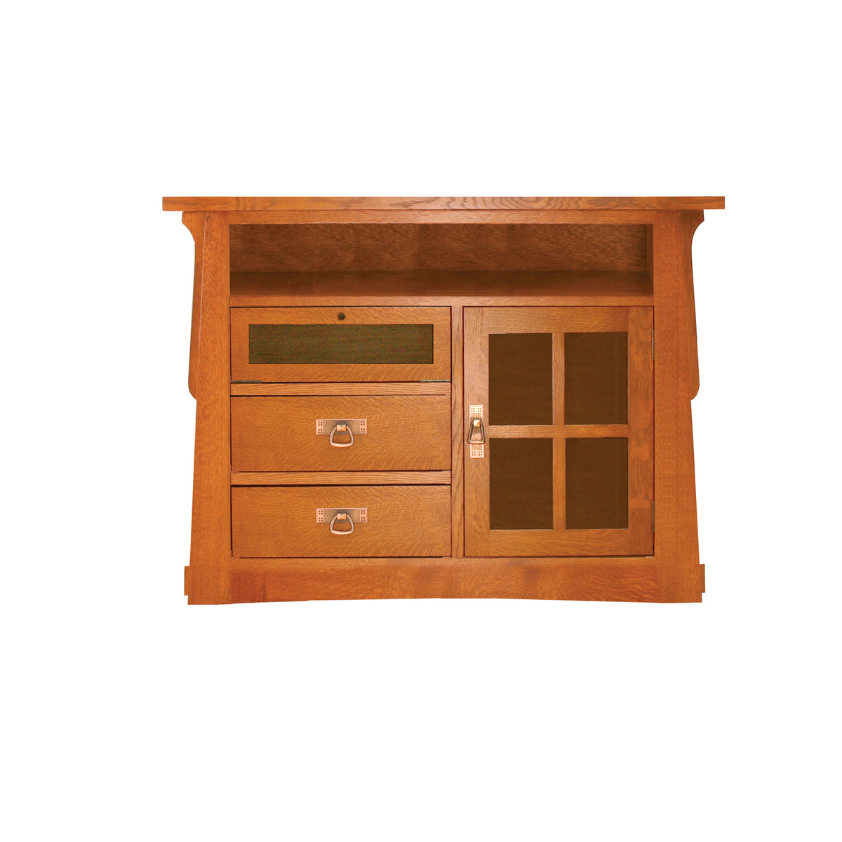 Consola de TV Amish de 1 puerta Alamosa de madera maciza