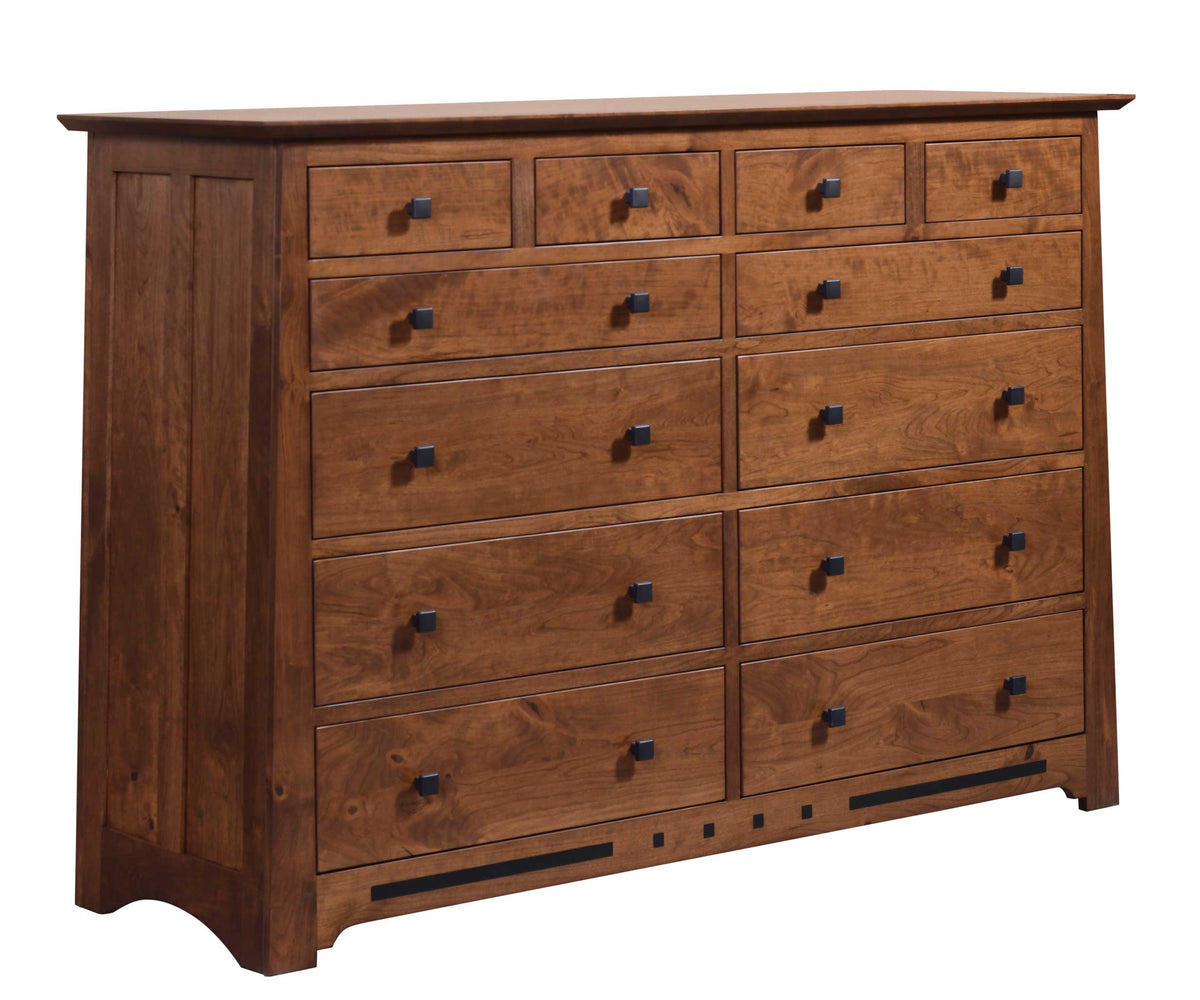 Amish Solid Wood Van Nuys 12-Drawer Dresser
