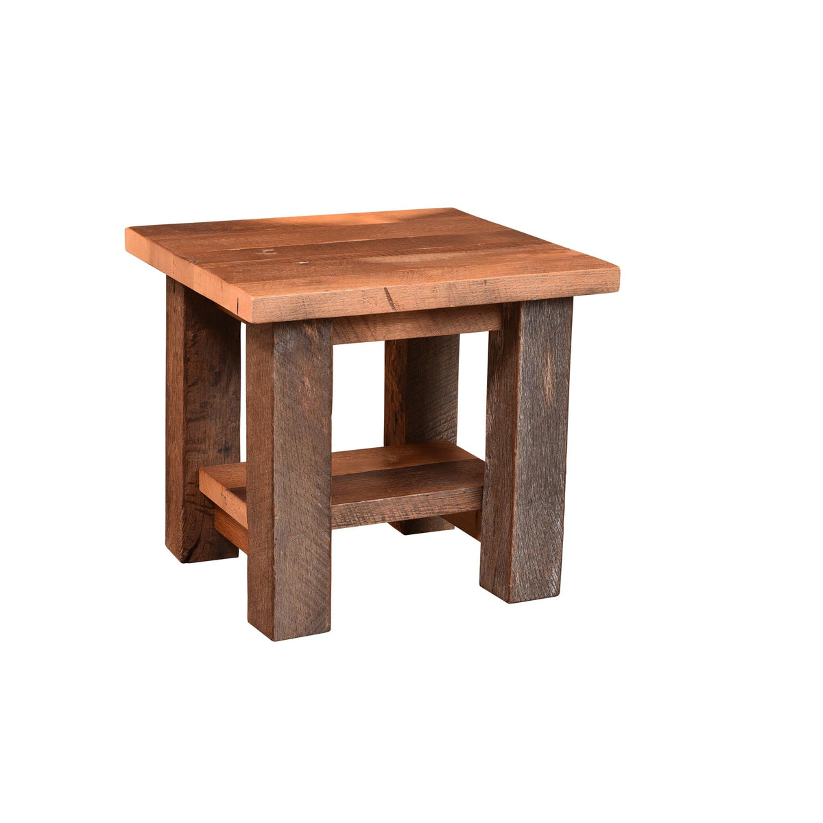 Amish Malone Rustic Barnwood End Table