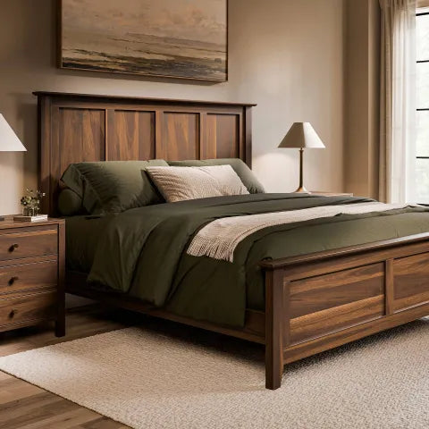 Amish Circleville Rustic Barnwood 5pc Bedroom Set