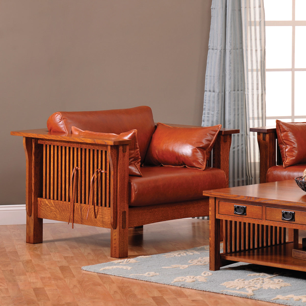 Amish Solid Wood Spanish Mission Sofa Chair