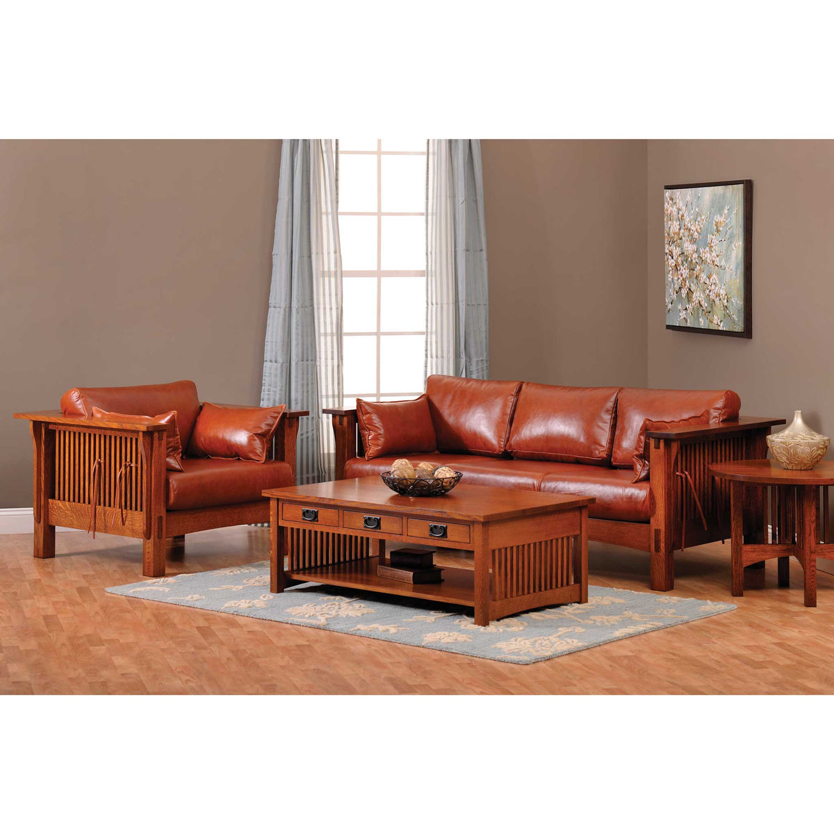 Amish Solid Wood Spanish Mission Sofa Table