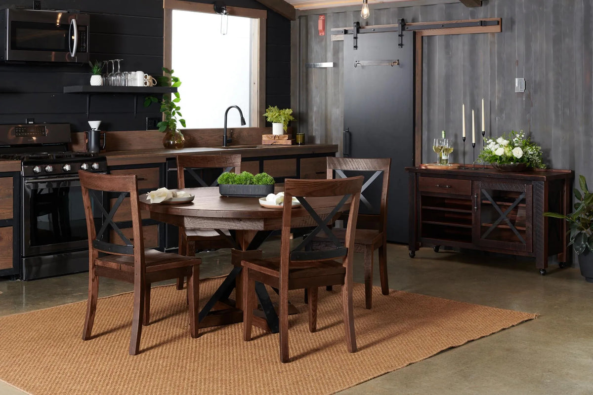 Amish Alton Rustic Barnwood 7pc Dining Set