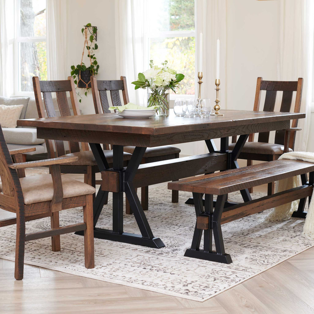 Amish Back Bay Rustic Barnwood Table