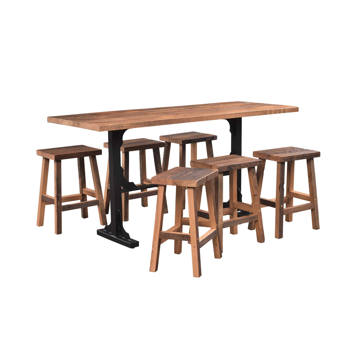 Amish Black Rock Rustic Barnwood Bar Table