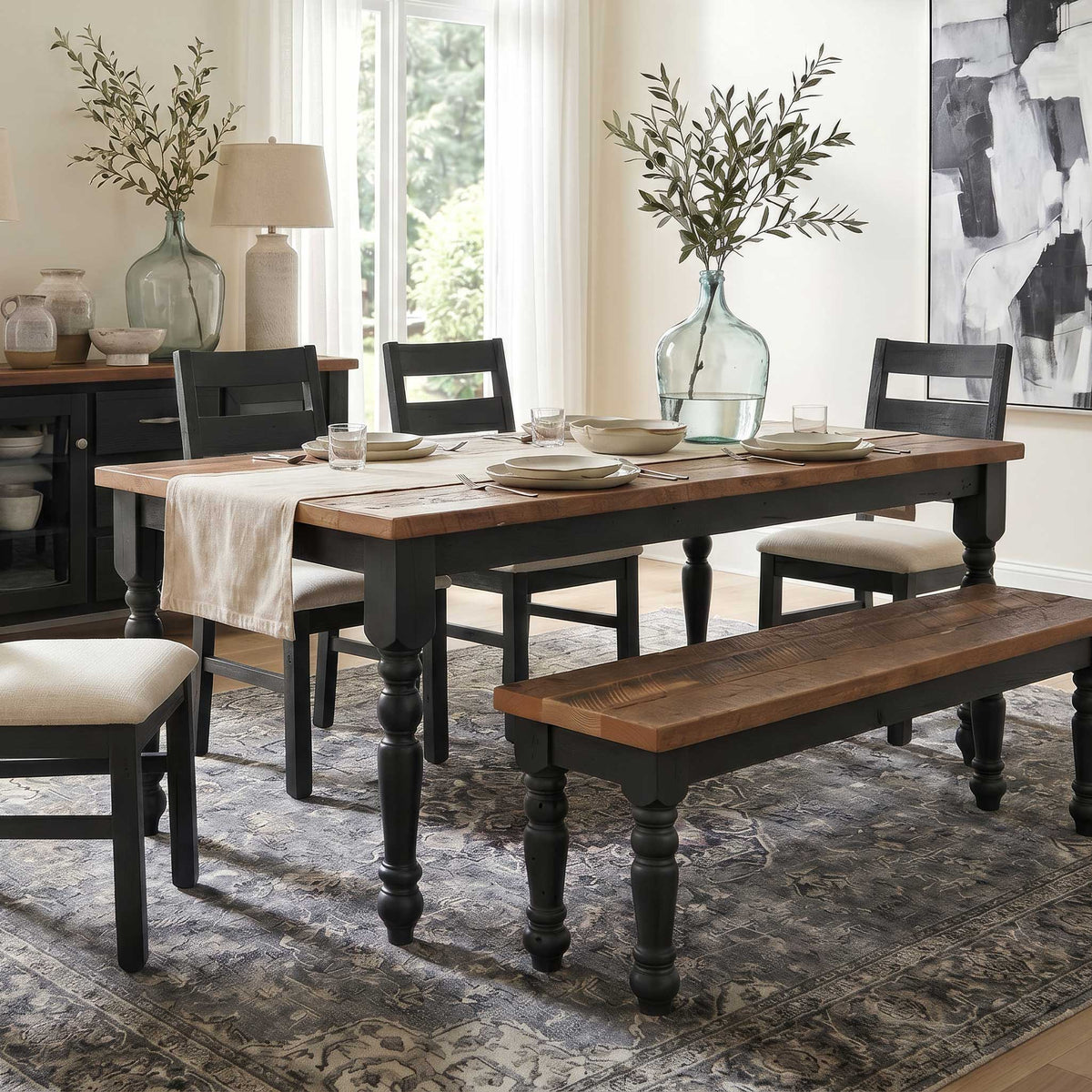 Amish Beacon Rustic Barnwood Extendable Top Table