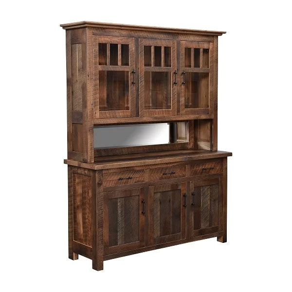 Amish Redland Rustic Barnwood Hutch