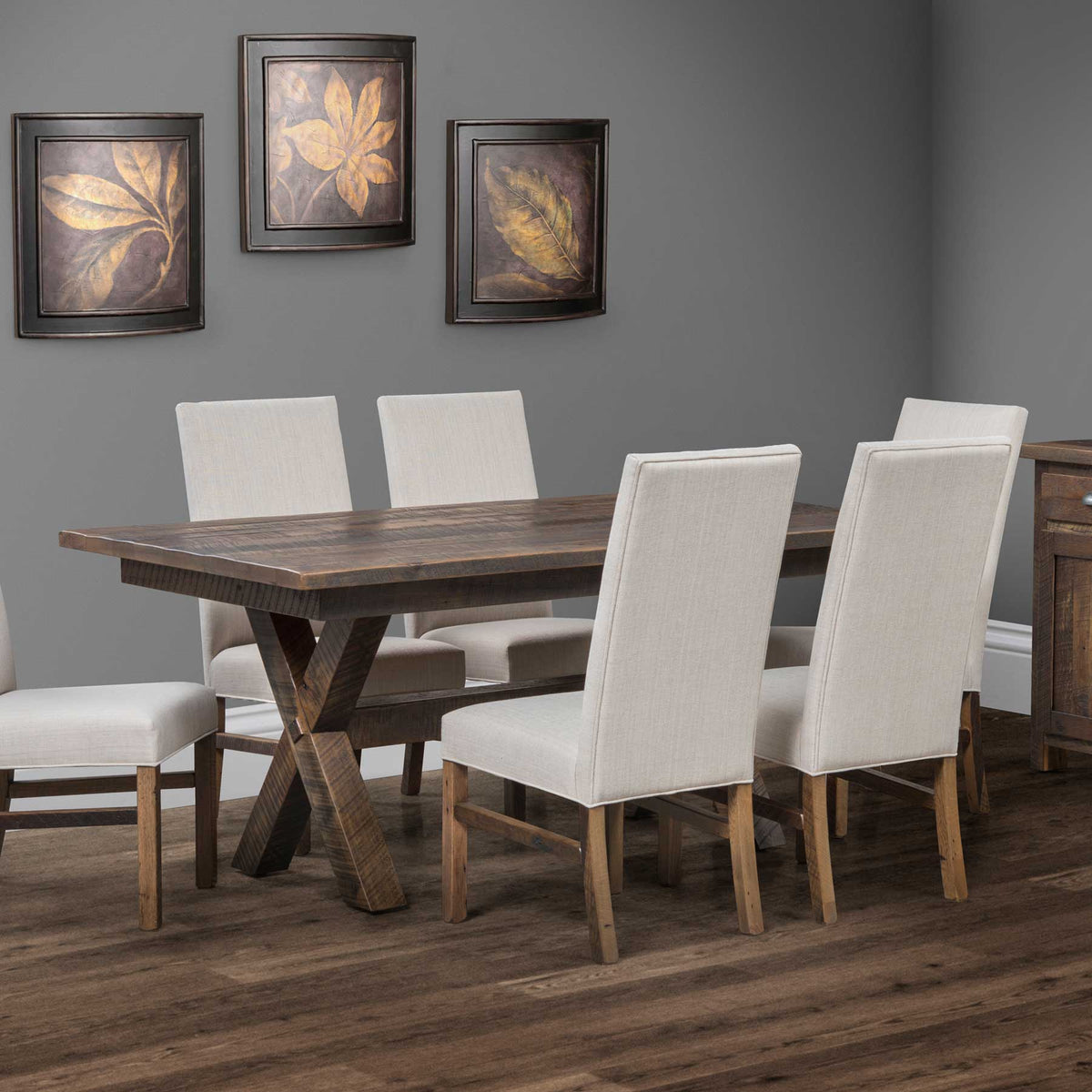 Amish Bakewell Rustic Barnwood Solid Top Table