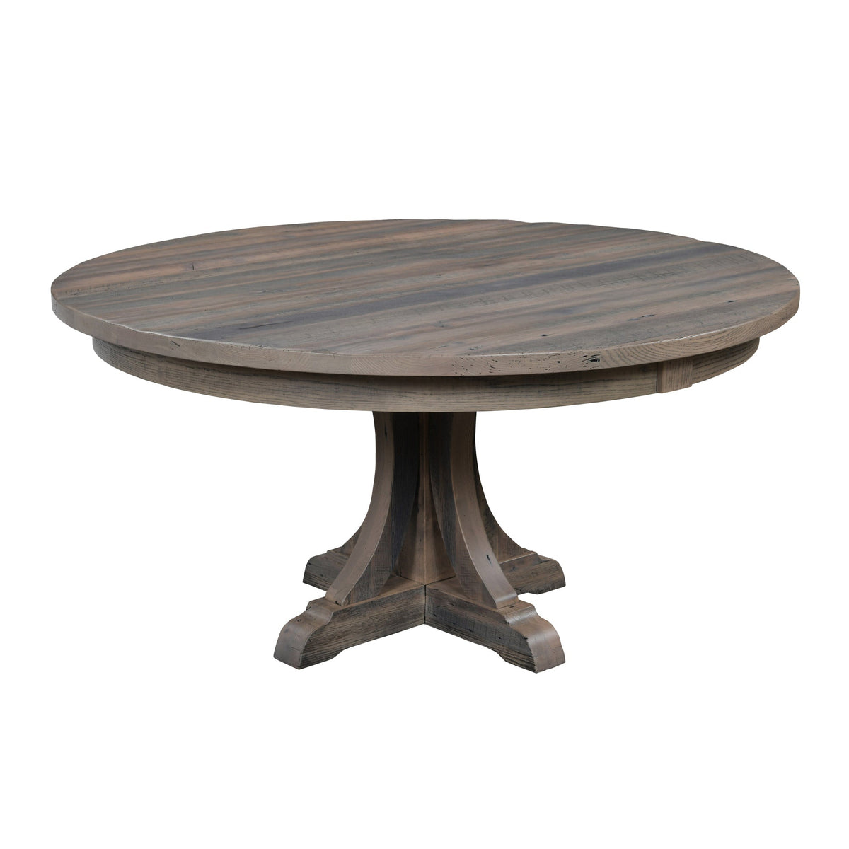 Amish Tavistock Solid Round Rustic Barnwood Top Table