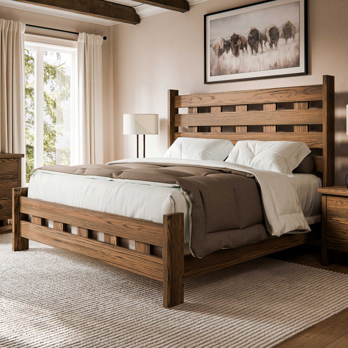 Amish Laramie Rustic Barnwood Bed