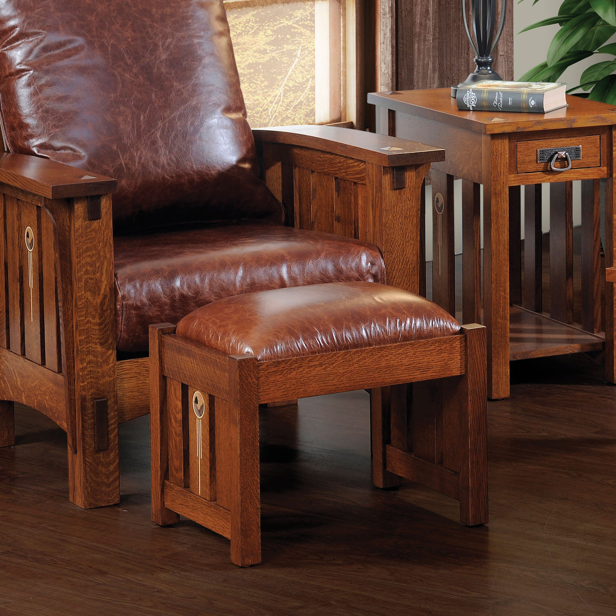 Amish Solid Wood Artesano Ottoman