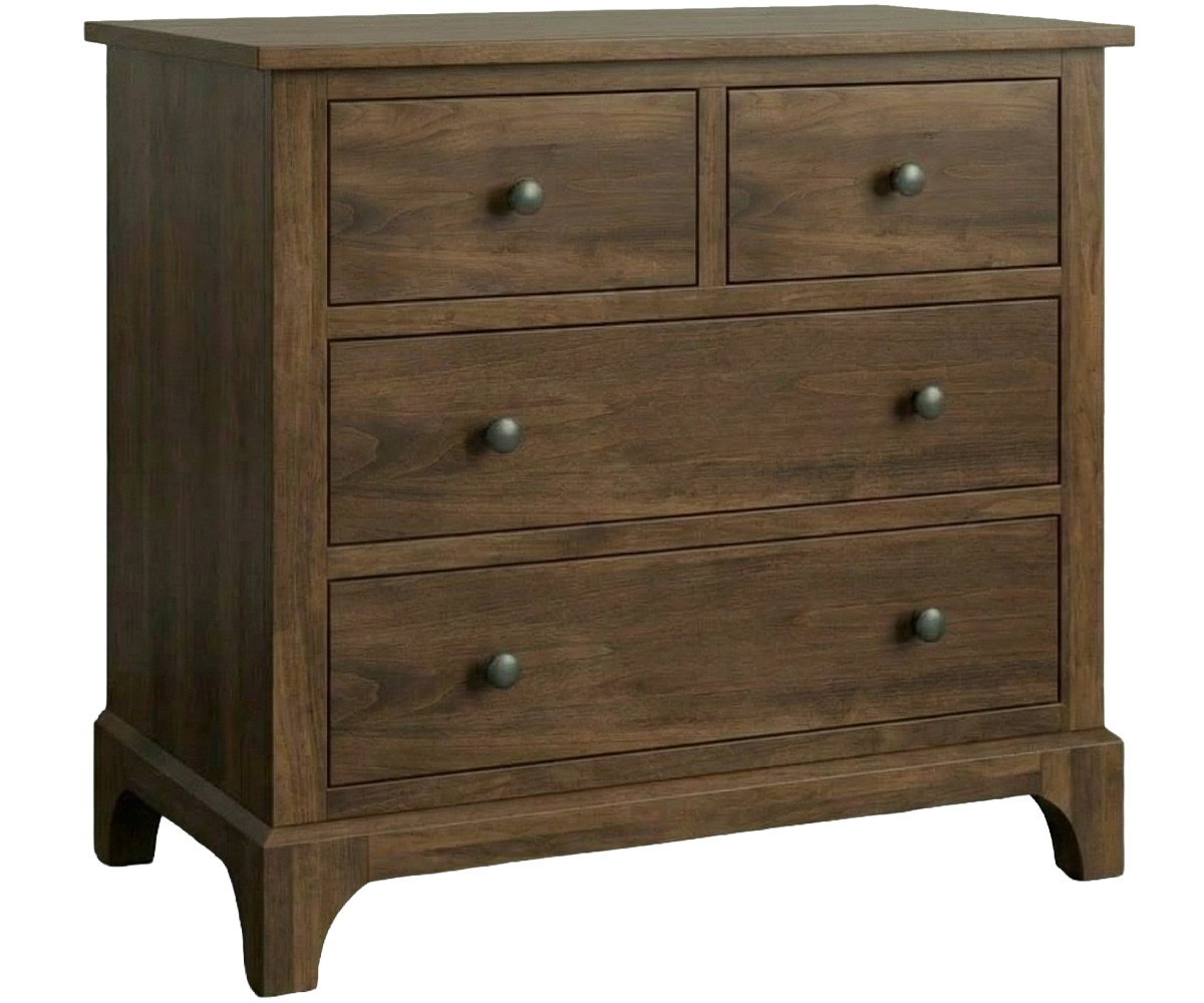 Amish Ridley Park 4-Drawer Split Top Solid Wood Chest