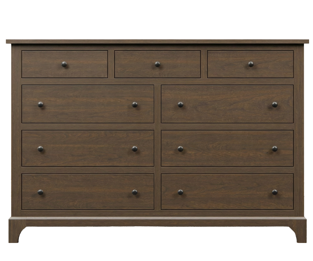 Amish Ridley Park 9-Drawer Solid Wood Bedroom Dresser