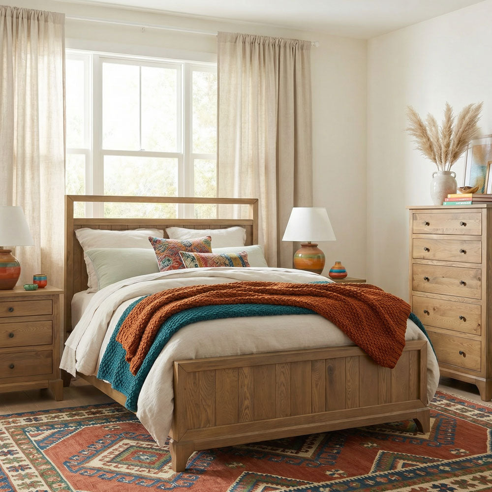 Amish Ridley Park Solid Wood Panel Bed
