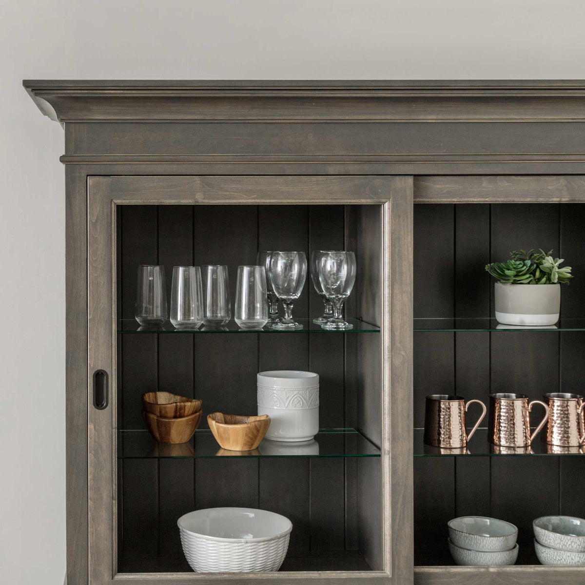 Amish Alana Sliding Door Dining Hutch