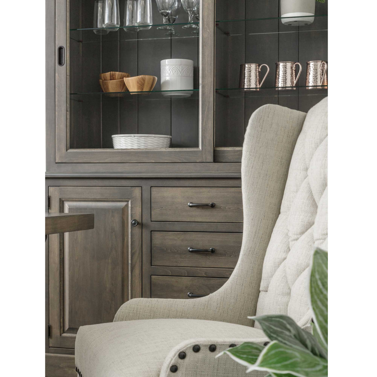 Amish Alana Sliding Door Dining Hutch