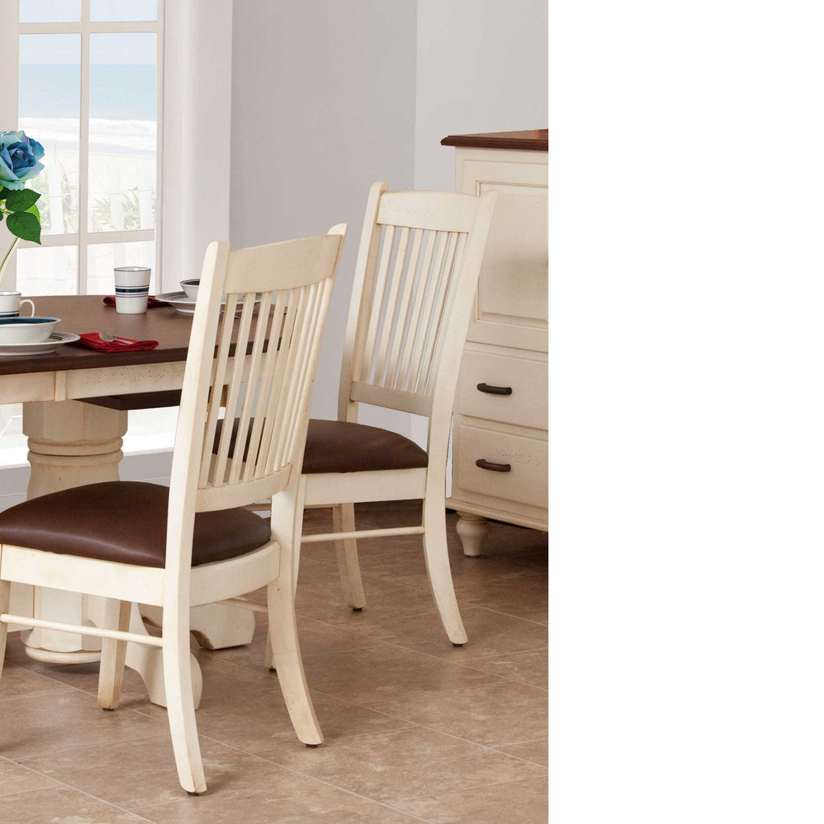 Amish Nantucket Coastal 7 Drawer Dining Room Storage Server