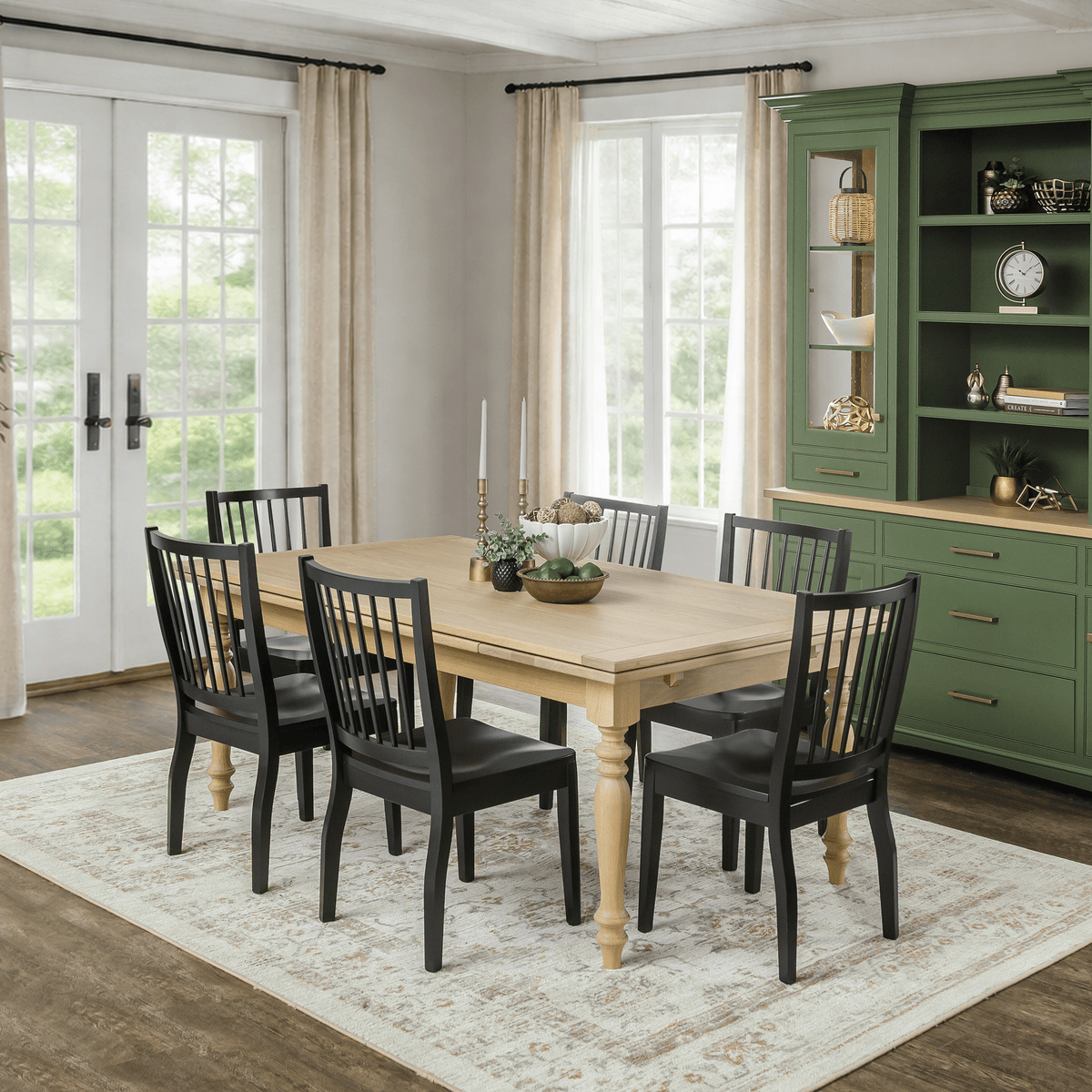 Amish Provence Solid Wood Expandable Draw Leaf Dining Table