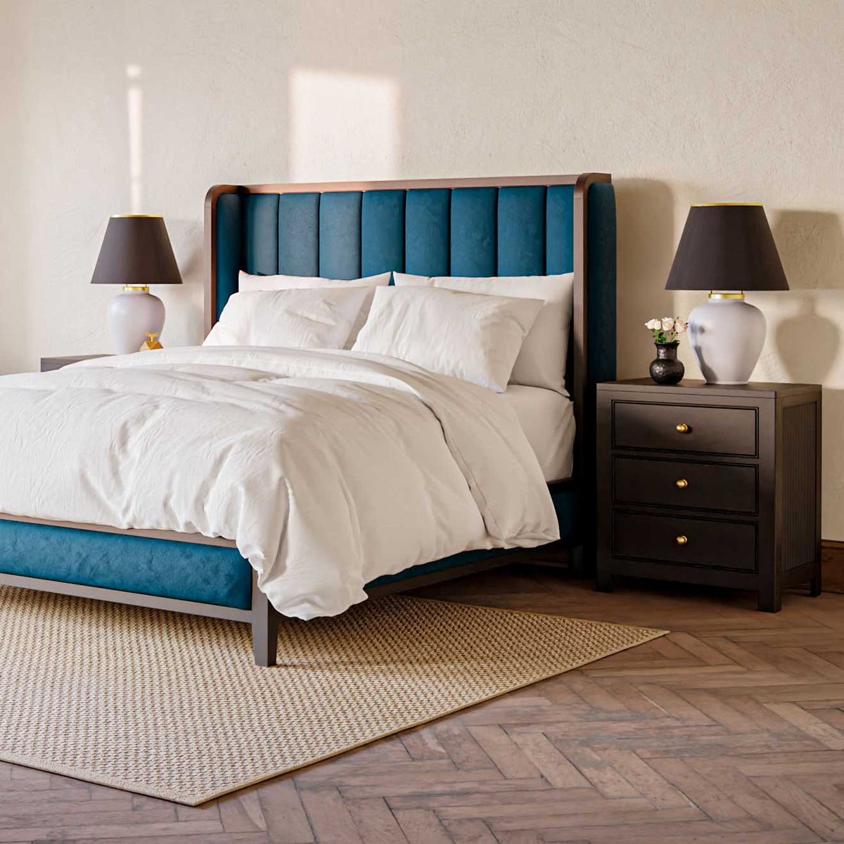 Amish Mid Century Modern Austin 3-Drawer Nightstand